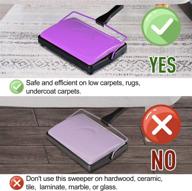 yocada purple carpet sweeper: cleaner for home office, low carpets, rugs, undercoat carpets. ideal for pet hair, dust, scraps, paper, and small rubbish cleaning with bonus brush logo