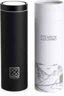 ⚡ 2021 santai living 1-click open vacuum-insulated travel mug - double walled stainless steel thermos flask 17oz (black), best seo логотип