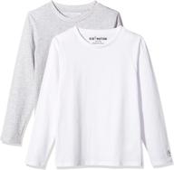 👕 kid nation 100% cotton tagless long sleeve crewneck t-shirt: 2 packs for boys or girls 4-12 years logo