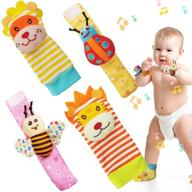 siywina wrist rattle foot finder socks: 4-piece baby rattle toy set - perfect gift for infant boys and girls logo