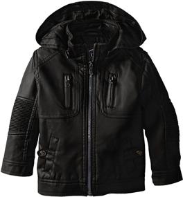 img 2 attached to 🧥 Urban Republic Little Boys' Faux Leather Jacket with Detachable Hood