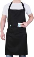 🍽️ premium water and stain resistant adjustable bib apron with pockets for cooking - unisex chef apron (1 pack) logo