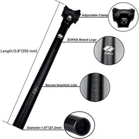 img 2 attached to 🚲 ZUKKA Bike Seat Post - Adjustable Clamp, Aluminum Alloy Bicycle SeatPost in Black or Silver - Available in 25.4/27.2/28.6/30.4/30.9/31.6 mm Sizes