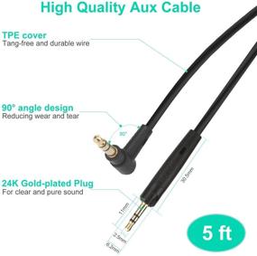 img 1 attached to Mr Rex Audio Cable 5ft with 3.5mm to 2.5mm Jack – Compatible with Bose 700 QuietComfort, QC35ii, QC35, QC25 Noise Cancelling Headphones, SoundLink SoundTrue Over-Ear Headsets – Replacement Stereo Auxiliary Cord