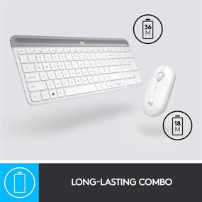 img 1 attached to Беспроводной комплект клавиатуры и мыши Logitech MK470 Slim: низкий профиль, ультратихий, долгий срок службы батареи - офф-белый