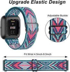 img 3 attached to 🌟 JuQBanke Elastic Nylon Bands: Premium Fitbit Versa/Versa 2/Versa Lite/Versa SE Strap