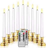 🕯️ flameless taper candles with timer - 9 pack led warm flickering lights for christmas dinner party home decoration логотип