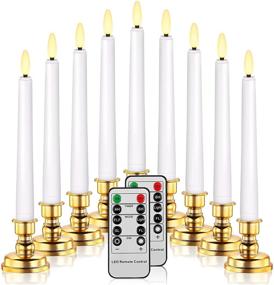 img 4 attached to 🕯️ Flameless Taper Candles with Timer - 9 Pack LED Warm Flickering Lights for Christmas Dinner Party Home Decoration