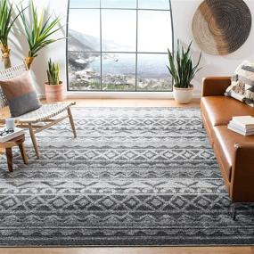 img 4 attached to 🏠 SAFAVIEH Adirondack Collection ADR119N Moroccan Boho Distressed Rug, 3'x5', Ivory/Charcoal: Perfect Accent for Living Room or Bedroom