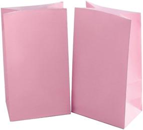 img 2 attached to 🎀 50 Pack Baby Pink Paper Party Favor Bags for Princess 1st Birthday, Easter, or Baby Shower - Food Grade Kraft Lunch Gift Bags - 5"x3"x9