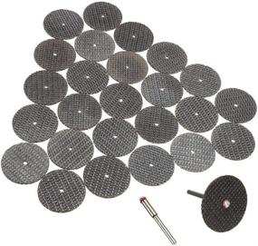 img 4 attached to 🛠️ Fiberglass Reinforced Cut-off Wheels Discs Kit - 1 1/4 inch Diameter (25 Pieces) with 2 Mandrel - Compatible with Dremel Rotary Tool 426 426b