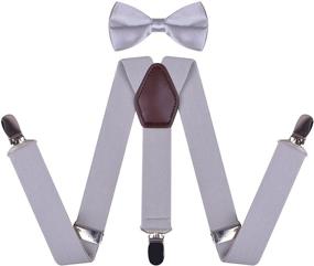 img 1 attached to 👶 Прекрасный набор галстук-бабочка и подтяжки для маленького мальчика WDSKY: Y-образный регулируемый стиль!