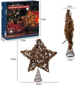 img 1 attached to 🌟 WBHome Lighted Rustic Star Treetop: Pre-lit Christmas Tree Topper with 15 Warm Lights & Natural Rattan, Ideal Holiday Decoration