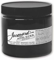 🖤 8 oz jar of jacquard acid dye for wool, silk, and protein fibers - concentrated powder in jet black 639 shade logo