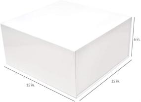 img 3 attached to 🎁 Collapsible White Gift Box with Magnetic Flap Closure - 15 Pcs, 12X12X6 - Ideal for Gifts, Presentations, Retail, Bridesmaids, Groomsmen, Apparel - High-Quality Designer Box with Gloss Finish