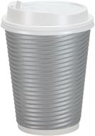 🔥 double wall & ripple insulated hot paper cups with lids for heat protection - 30 count pack of 1 in silver premium quality logo