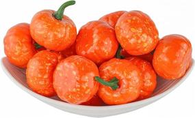 img 3 attached to 🎃 Vibrant Set of 16 Artificial Lifelike Mini Pumpkins for Halloween and Thanksgiving Decor