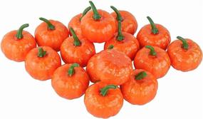 img 1 attached to 🎃 Vibrant Set of 16 Artificial Lifelike Mini Pumpkins for Halloween and Thanksgiving Decor