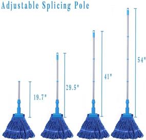 img 1 attached to 🧹 Klyfar Heavy Duty Commercial String Mop - 54&quot; Wet Floor Cleaning Mops, Loop-End Cotton Industrial Mop with Long Handle for Home, Kitchen, Garage, Office, and Concrete/Tile Floors