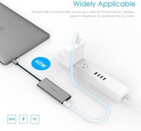 img 2 attached to LENTION USB-C Multi-Port Hub - 4K HDMI Output, 4 USB 3.0, Type C Charging Adapter - Compatible with 2020-2016 MacBook Pro 13/15/16, New Mac Air & Surface, Chromebook, and More (CB-C35, Space Gray)
