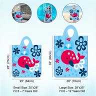 🐳 kids' sandproof cartoon beach poncho: quick dry, hooded & absorbent cover up for boys & girls - blue microfiber changing robe, 25"x28" size - colorful star cute whale design logo