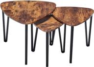 🛋️ vintage brown 3-piece industrial nesting-tables living room furniture set for bedroom, home office, and more logo