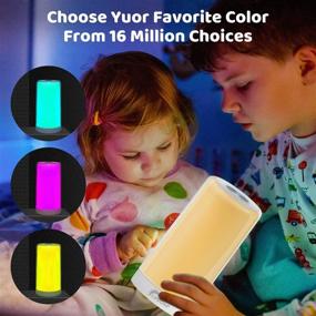 img 2 attached to CPROSP Night Lamp: Touch Control RGB Color 🌙 Changing, Dimmable with Typ-C USB - Ideal for Bedroom/Office/Hallways