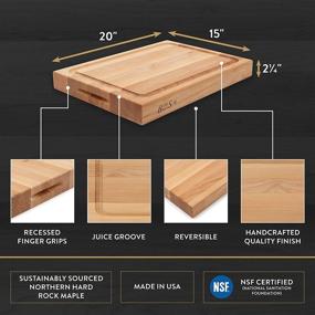 img 3 attached to 🔪 20x15x2.25 John Boos Block RA02-GRV Maple Wood Edge Grain Reversible Cutting Board with Juice Moat