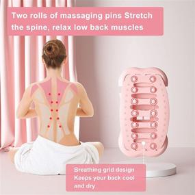 img 3 attached to 🔸 INMY Back Stretcher and Massager - Pink, Lower Back Pain Relief Device with Lumbar Support Stretcher, Spine Deck for Herniated Disc, Scoliosis, and Muscle Pain Relief. Effective Solution to Relieve Lumbar Pain.