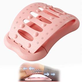 img 4 attached to 🔸 INMY Back Stretcher and Massager - Pink, Lower Back Pain Relief Device with Lumbar Support Stretcher, Spine Deck for Herniated Disc, Scoliosis, and Muscle Pain Relief. Effective Solution to Relieve Lumbar Pain.