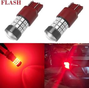 img 4 attached to Upgraded Version 7440 7443 LED Strobe Brake Lights Bulbs - Pure Red Flash W21W 🔴 T20 Wedge 7440LL 7443LL 7443-SRCK, 7443-CK 7440ST W21W 12V Stop Lights - 2835 SMD for Cars, Trucks