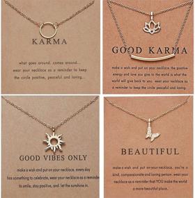 img 4 attached to 🦋 RINHOO Sun Pearl Butterfly Charm Pendant Necklace: Elegant Clavicle Chain with Dainty Friendship Stamped Message Card - Perfect Gift!