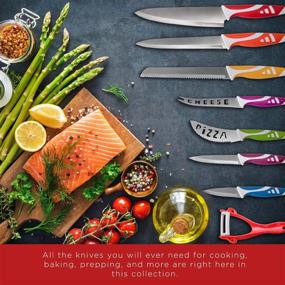 img 2 attached to Ultimate 8pc Kitchen Knife Set - High-Quality Chef Knives for Professional and Home Cooking - Stainless Steel Non-Stick Blades - Perfect Gift for Commercial Chefs - Colorful Decor & Razor-Sharp Cutlery