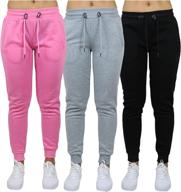 👖 galaxy by harvic basic 3 pack – women’s active fleece jogger sweatpants: sizes s-xl for active comfort and style logo