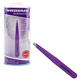 img 1 attached to Tweezerman Slant Tweezer, Lilac: Precision and Style for Perfectly Shaped Brows