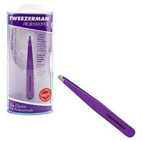 img 4 attached to Tweezerman Slant Tweezer, Lilac: Precision and Style for Perfectly Shaped Brows