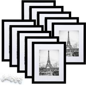 img 4 attached to upsimples 8x10 Picture Frame Set of 10 - Display Pictures 5x7 or 8x10, Black Multi Photo Frames for Wall or Tabletop, with/without Mat