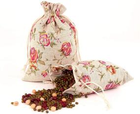 img 1 attached to 30PCS Natural Rose Jute Drawstring Favor Bag for Wedding Party Favor - Burlap Bag Linen Gift Pouch 3.9 x 5.5 inches/10x14cm