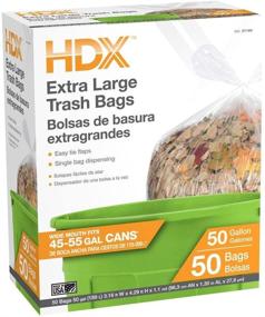 img 3 attached to 🗑️ HDX Clear Wave Cut Trash Bags - 50 gal. (50-Count)