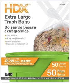 img 2 attached to 🗑️ HDX Clear Wave Cut Trash Bags - 50 gal. (50-Count)