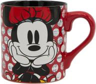 🐭 stylish and vibrant 14-ounce disney minnie mouse rock the dots ceramic mug - multicolored logo