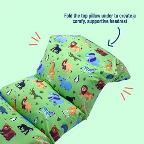 img 1 attached to 🐾 Wildkin Kids Pillow Lounger for Boys and Girls - Perfect for Sleepovers and Travel - Measures 69.5 x 27 Inches - BPA-Free (Wild Animals)