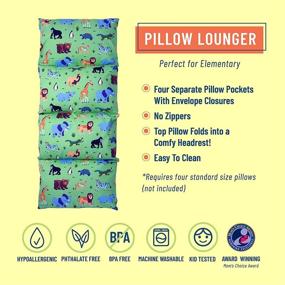 img 3 attached to 🐾 Wildkin Kids Pillow Lounger for Boys and Girls - Perfect for Sleepovers and Travel - Measures 69.5 x 27 Inches - BPA-Free (Wild Animals)