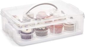 img 1 attached to 🧁 Convenient 2 Tier Cupcake Carrier: Holds 24 Cupcakes with Lid (13.5 x 10.25 x 7.5 In)