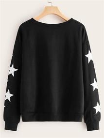 img 3 attached to 🌟 SweatyRocks Women's Star Graphic Print Long Sleeve Sweatshirt: Fashionable Pullover Shirt Top for Comfort and Style