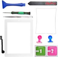 📱 prokit adhesive new white ipad 3 digitizer touch screen front glass assembly - complete kit with home button, camera holder, and preinstalled adhesive - includes slypry tools for easy installation logo