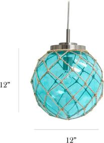 img 1 attached to 🛥️ Nautical Ceiling Light Pendant in Aqua/Natural - Elegant Designs PT1003-AQU