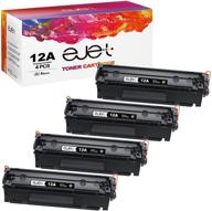 🖨️ ejet 12a compatible toner cartridges for hp 12a q2612a – 1020, 1012, 1022, 1018, 1010, 3015, 3030, 3050, 3052, m1120 printer – black, pack of 4 logo