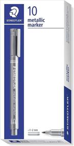 img 1 attached to Стеклянная маркерная ручка Staedtler Metallic - Серебряный (набор из 10)