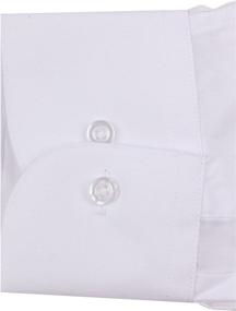 img 3 attached to 👔 Basilio Men's Clothing: BAS WHITE 165 34 Convertible Solid Dress Shirt